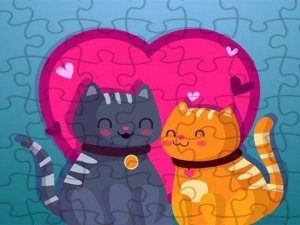 Feline Friendship Puzzle Assembly